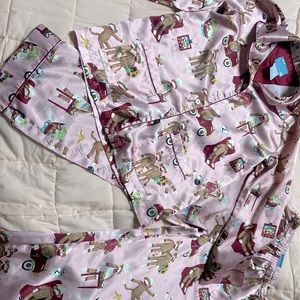 Nick and Nora sock monkey pajama set
